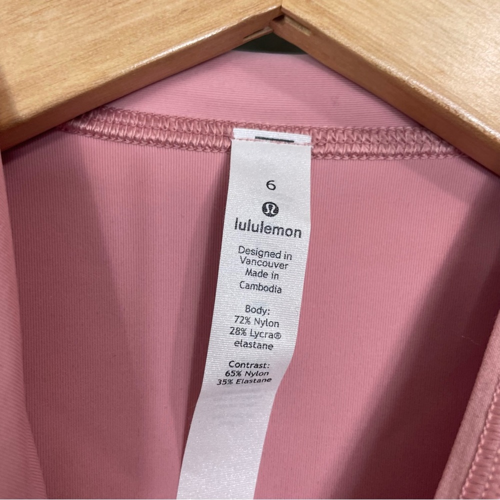 Lululemon Break A Trail Crop 1/2 1/4 Zip Hoodie Pink Pastel Women Sz 6 LW3DTKS - Picture 9 of 11